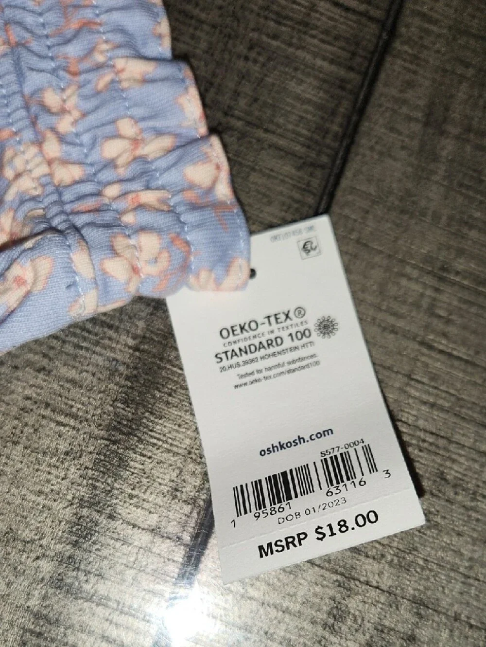 NWT OshKosh B'gosh Lavender Floral Shorts with Pink Flowers